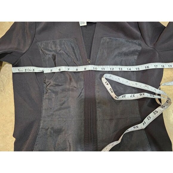 Women's Doncaster Silk Trim Jacket Black Full Zip Size 6 - Picture 3 of 11